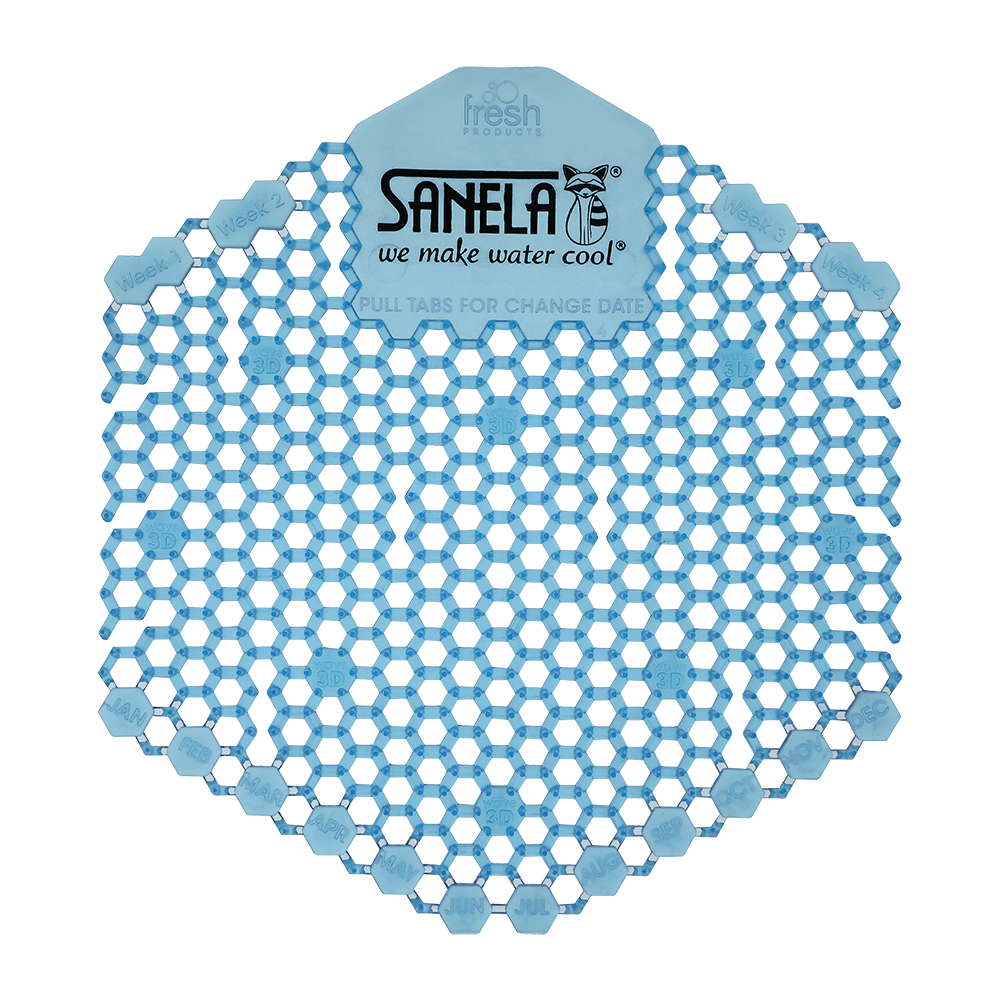 Sanela - SLA 11C - Duft Urinal Sieb mit Baumwollblüte Duft – Farbe Blau
