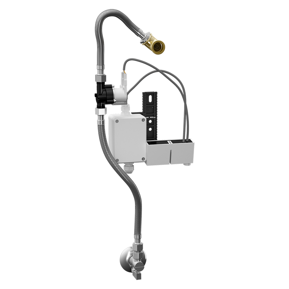 Sanela - SLP 54RZ - Radar – Spüleinheit auf Montageschiene mit integriertem Trafo, 230 V AC für D-Code Urinal