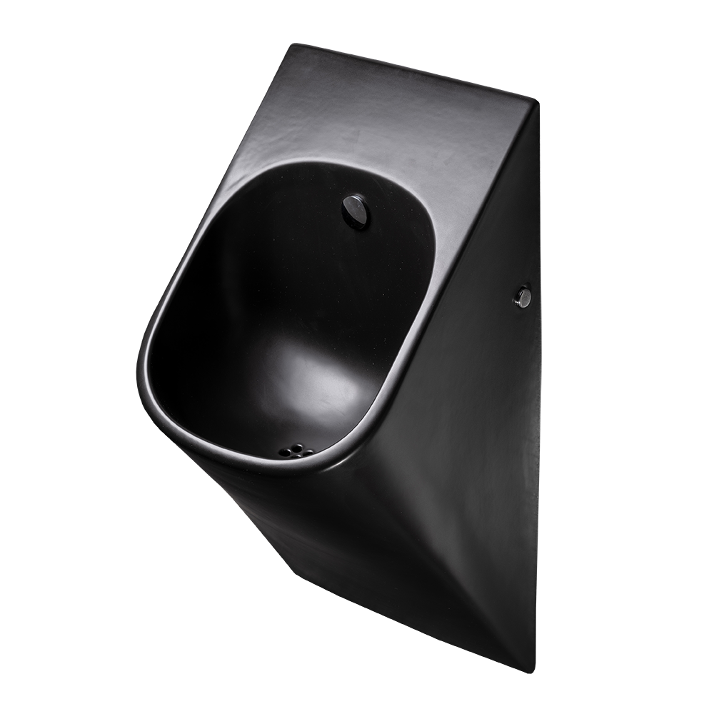 Sanela - SLP 89S - Schwarzes Urinal La Fontana mit integrierter Radar – Spüleinheit, 24 V DC