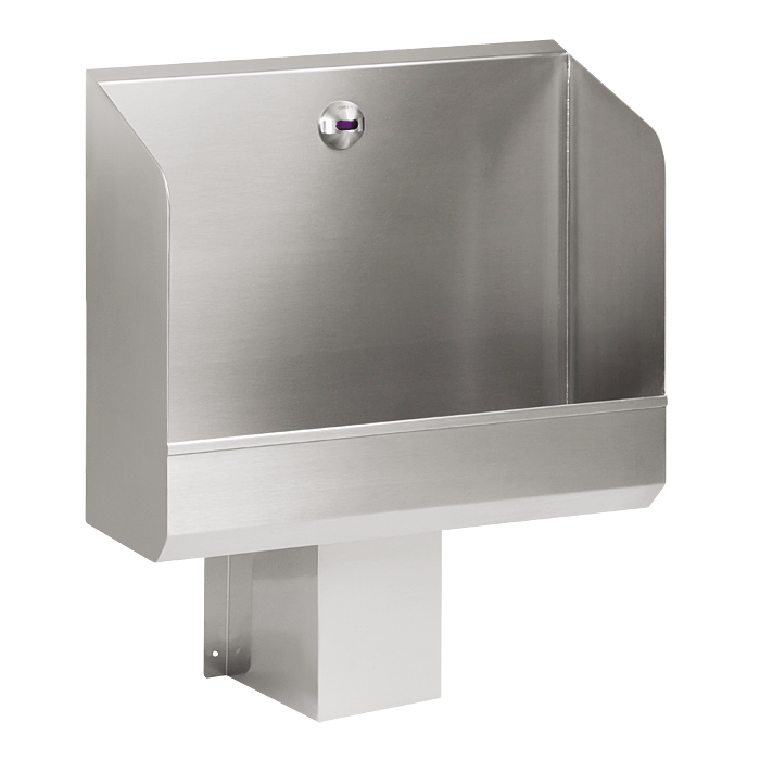 Sanela - SLPN 02E - Edelstahl  wandmontierte Urinalrinne mit Rückwand, mit integrierter Infra-Rot-Steuerung, 24 V DC