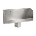 Sanela - SLPN 03C - Edelstahl  wandmontierte Urinalrinne mit Rückwand, mit integrierter thermischer Steuerung, 1200 mm, 24 V DC