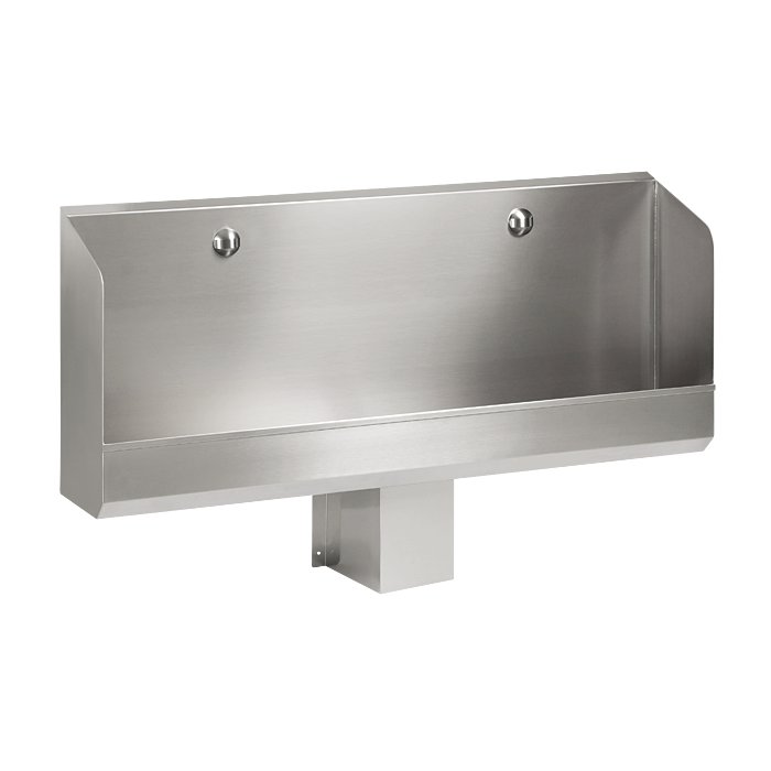 Sanela - SLPN 03C - Edelstahl  wandmontierte Urinalrinne mit Rückwand, mit integrierter thermischer Steuerung, 1200 mm, 24 V DC