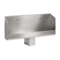 Sanela - SLPN 03E - Edelstahl  wandmontierte Urinalrinne mit Rückwand, mit 2 integrierten Infra-Rot-Sprüheinheiten, 24 V DC