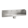 Sanela - SLPN 05 - Edelstahl wandmontierte Urinalrinne mit Rückwand ohne Elektroniksteuerung, 2400 mm