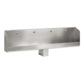 Sanela - SLPN 05EB - Edelstahl wandmontierte Urinalrinne mit Rückwand, mit 4 integrierten Infra-Rot-Sprüheinheiten, 6 V
