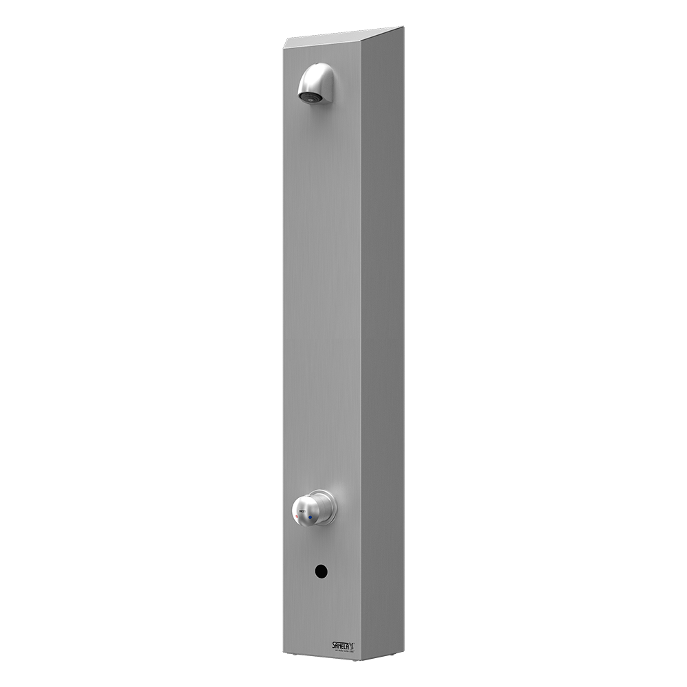 Sanela - SLSN 02E - Edelstahl – Automatik-Duschpaneel für Kalt- und Warmwasser mit Mischer, 24 V DC