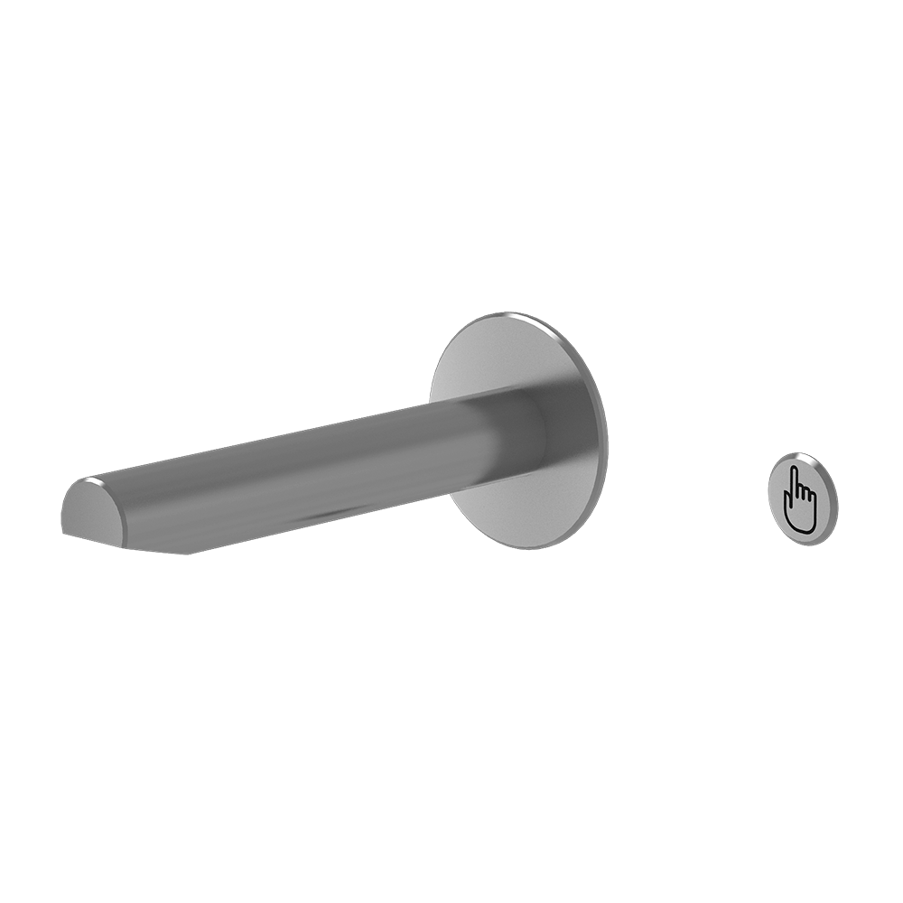Sanela - SLU 39PX - Edelstahl Piezo Wand montierten Waschtischarmatur für die nachfolgende Montage, Gebürstet, 24 V DC