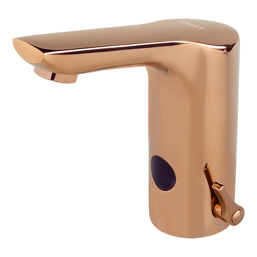 Sanela - SLU 76NF - Berührungslose Waschtischarmatur mit Kalt-/Warm-Mischer, ROSE GOLD, 24 V DC