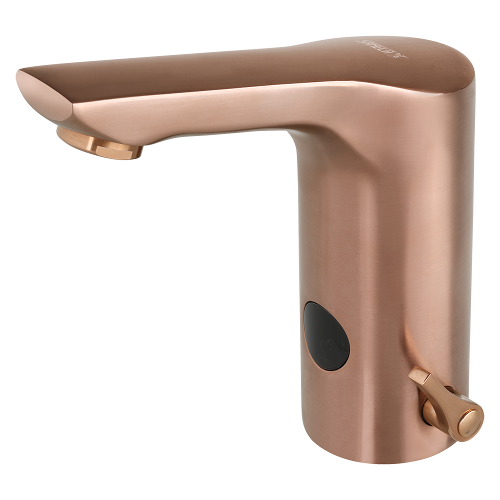 Sanela - SLU 76NFXB - Berührungslose Waschtischarmatur mit Kalt-/Warm-Mischer, ROSE GOLD MATT, 6 V