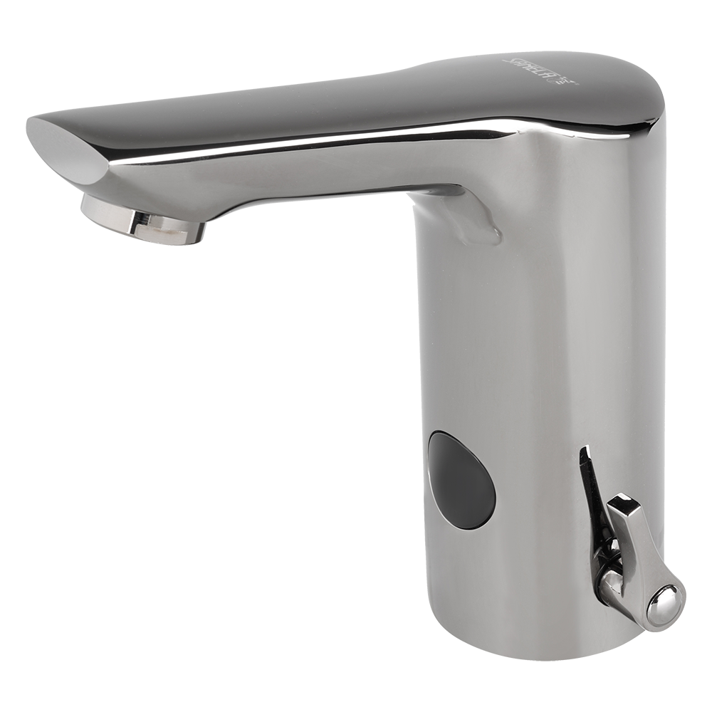 Sanela - SLU 76NH - Berührungslose Waschtischarmatur mit Kalt-/Warm-Mischer ohne Eckventil, METAL GREY, 24 V DC