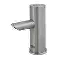 Sanela - SLU 93NPB - Edelstahl - Waschtischarmatur mit Piezo-Taster mit Anschluss an Kalt und Warmwasser, Temperaturregulierung über Eckventil, 6 V
