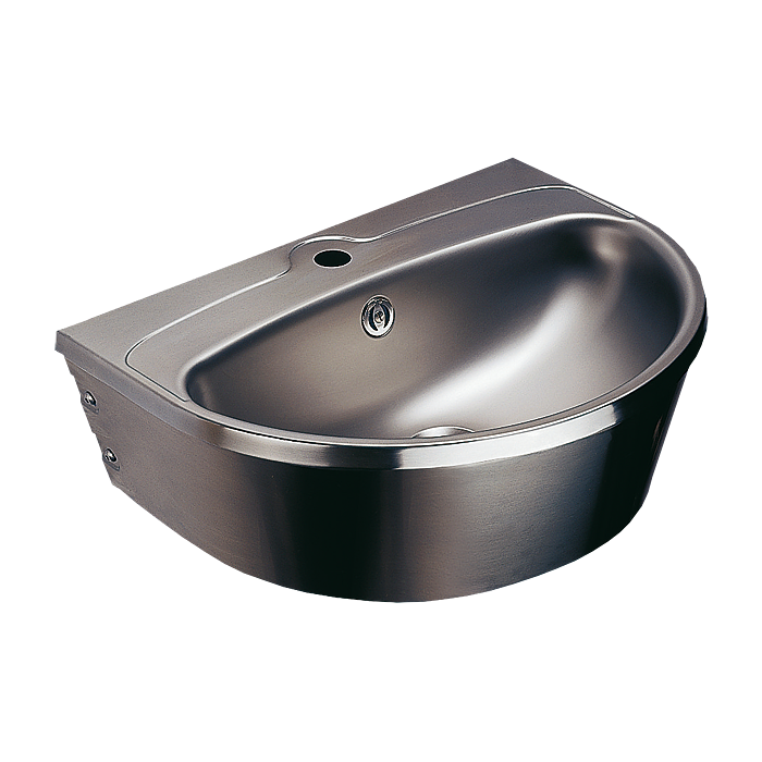 Sanela - SLUN 01 - Edelstahl wandhängendes Waschbecken, mit Hahnloch
