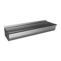 Sanela - SLUN 10K - Edelstahl wandhängende Waschrinne, mit runder Mulde, AISI 304, Länge 1250 mm