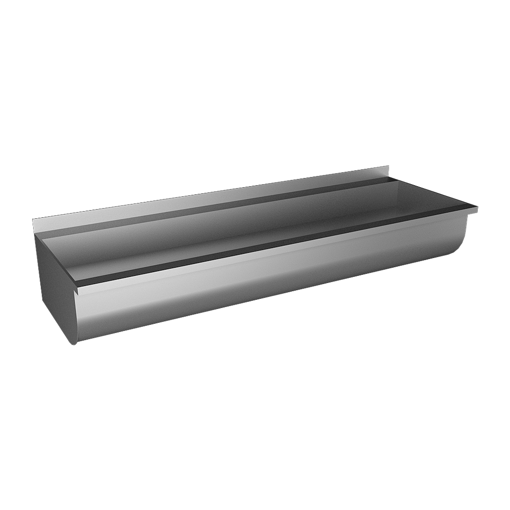Sanela - SLUN 10KL - Edelstahl – Waschrinne, mit runder Mulde, AISI 316L, Länge 1250 mm