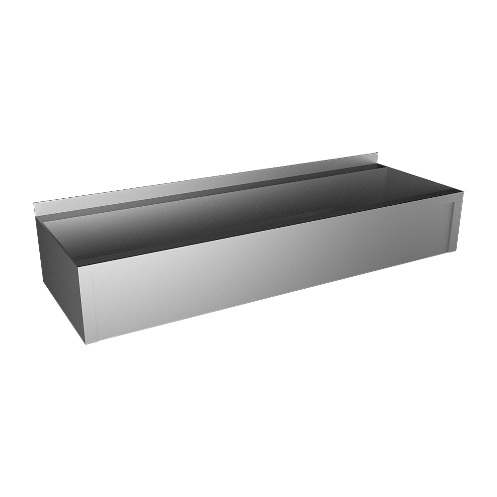 Sanela - SLUN 10PL - Edelstahl – Waschrinne, mit Frontschürze, AISI 316L, Länge 1250 mm