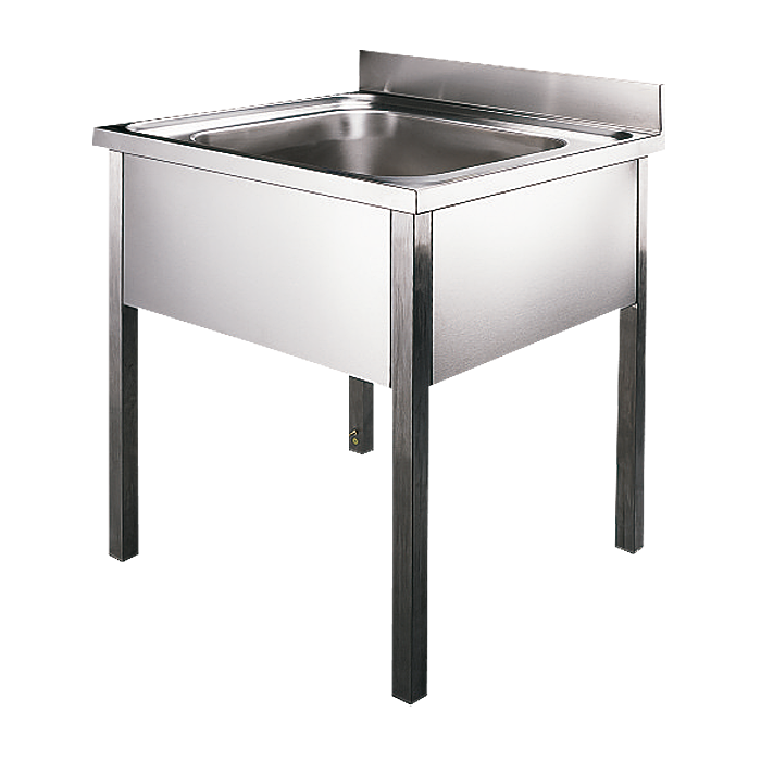Sanela - SLUN 15 - Edelstahl – Ausgussbecken, bodenstehend, 700 x 700 x 850 mm