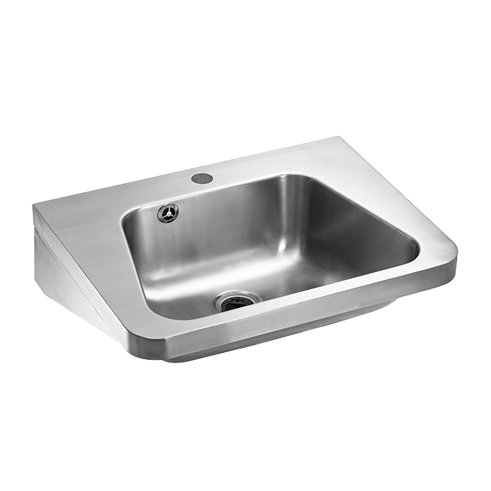 Sanela - SLUN 36A - Edelstahl wandhängendes Waschbecken, mit Hahnloch