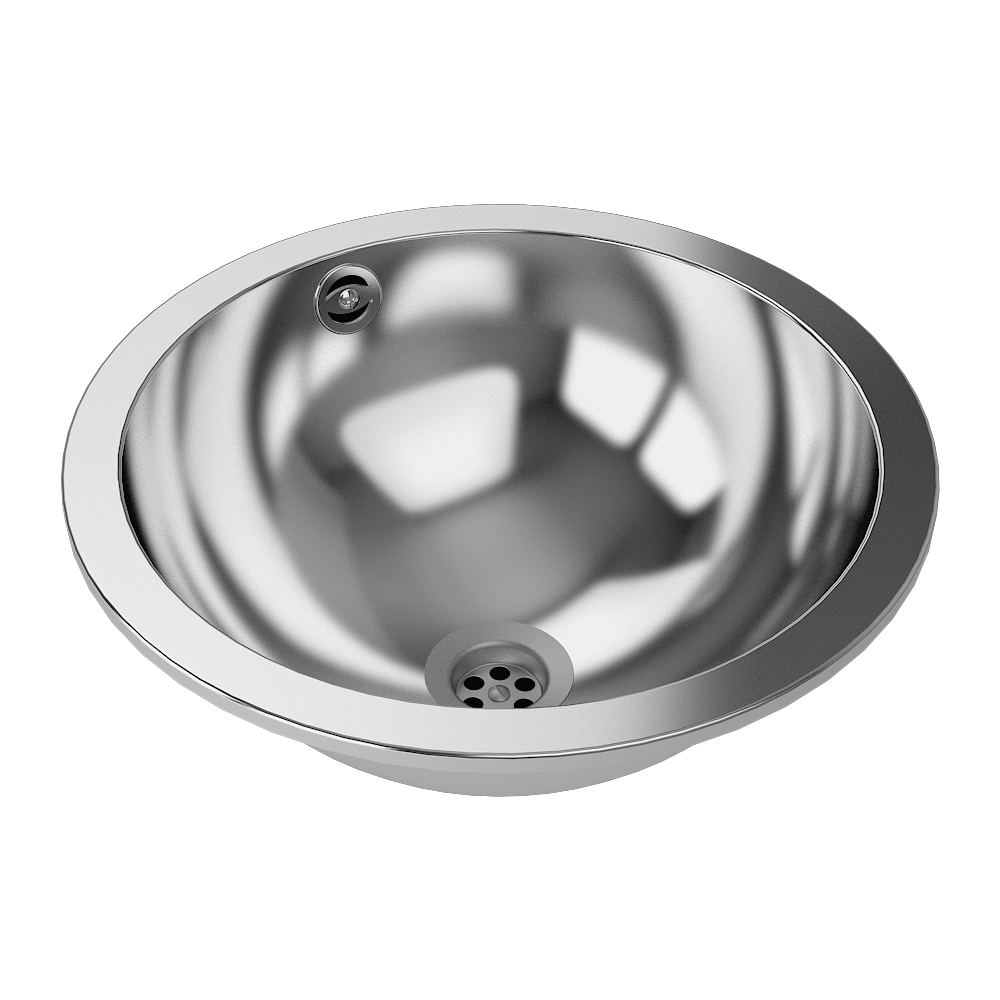 Sanela - SLUN 44 - Edelstahl Einbau – Waschbecken, Ø 320 mm