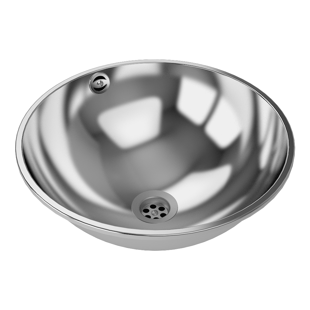 Sanela - SLUN 45 - Edelstahl Einbau – Waschbecken, Ø 360 mm