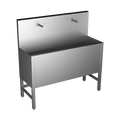 Sanela - SLUN 50PA - Edelstahl – Waschrinne, bodenstehend, mit 2 integrierten Piezo Handwaschplätzen, Länge 1250 mm, 24 V DC
