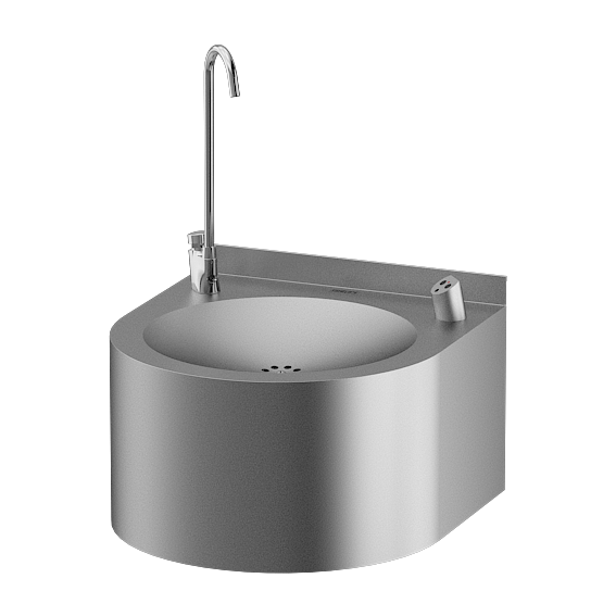 Sanela - SLUN 62ES - Edelstahl – Automatik - Trinkbrunnen mit Flaschenfüller, wandhängend, 24 V DC