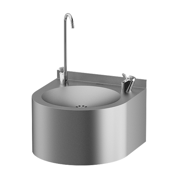 Sanela - SLUN 62S - Edelstahl – Trinkbrunnen, wandhängen mit Flaschenfüller