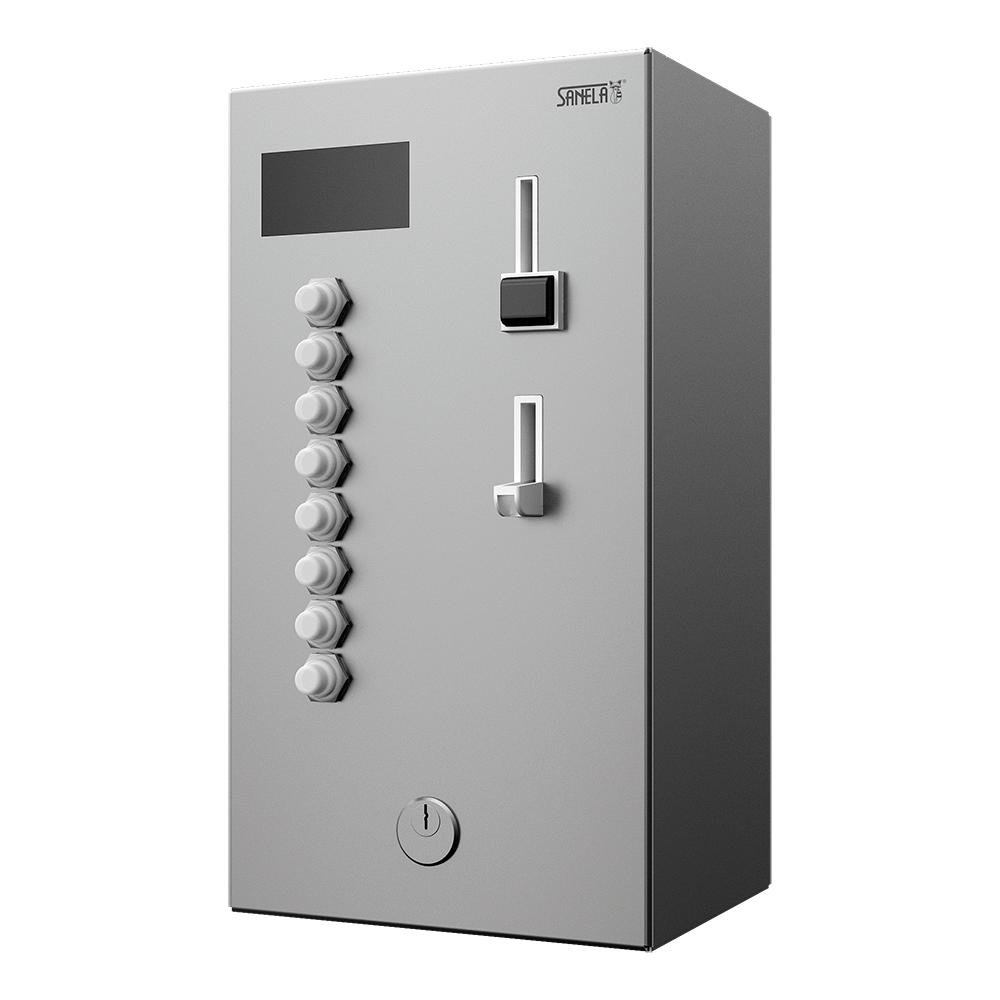 Sanela - SLZA 04L - Münz und Zeitsteuerung für bis zu einphasige Geräte 230 V, von den Nutzern gewählt, 24 V DC