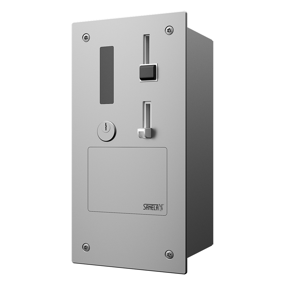 Sanela - SLZA 40GZ - Eingebaut Münzen- und Jeton Zeitsteuereinheit für Türöffnung mit GSM-Modul, 24V DC