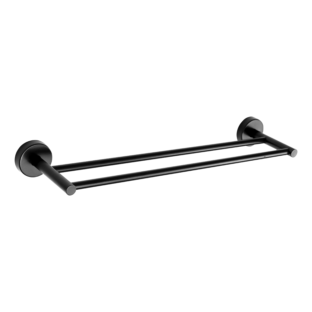Sanela - SLZD 10N - Edelstahl Doppel Handtuchhalter, Oberfläche schwarz matt
