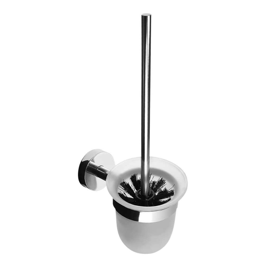 Sanela - SLZD 24 - Edelstahl-Toilettenbürste mit Glas, Oberfläche poliert