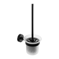 Sanela - SLZD 24N - Edelstahl-Toilettenbürste mit Glas, Oberfläche schwarz matt