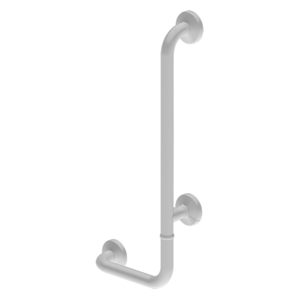Sanela - SLZM 18W - Stahl – Bad – Haltegriff, Rechts, feststehend, Abmessungen 350/660 mm, weiß Farbe - Komaxit