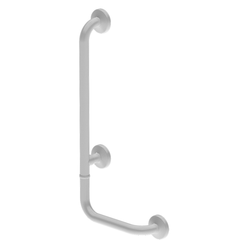 Sanela - SLZM 19W - Stahl – Bad – Haltegriff, Links, feststehend, Abmessungen 350/660 mm, weiß Farbe – Komaxit