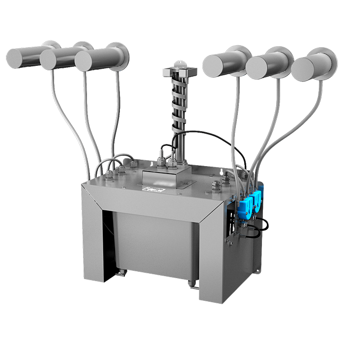 Sanela - SLZN 83E6 - Set mit 6 Stück automatische Wandseifenspender aus Edelsltahl, 6 l Zentral Seifenbehälter, 230 V AC