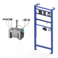 Sanela - SLZN 83ER5 - Set mit 5 Stück automatische Wandseifenspender aus Edelsltahl, 6 l Zentral Seifenbehälter, inkl. Montagerahmen SLR 24, 230 V AC
