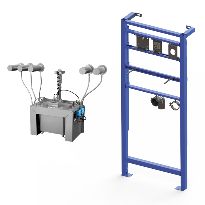 Sanela - SLZN 83ER5 - Set mit 5 Stück automatische Wandseifenspender aus Edelsltahl, 6 l Zentral Seifenbehälter, inkl. Montagerahmen SLR 24, 230 V AC