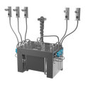 Sanela - SLZN 91E5 - Set mit 5 Stück automatische Seifenspender aus Edelsltahl, 6 l Zentral Seifenbehälter, 230 V AC