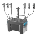 Sanela - SLZN 91E6 - Set mit 6 Stück automatische Seifenspender aus Edelsltahl, 6 l Zentral Seifenbehälter, 230 V AC