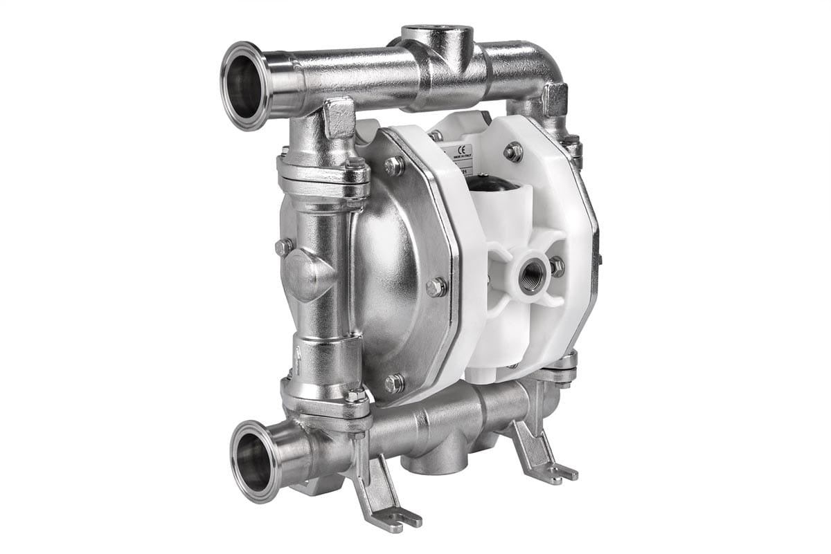 Lubritek FOOD SS120 – Druckluft-Doppelmembranpumpe – Edelstahl AISI 316 elektropoliert, 120 l/min, 1.1/2” Tri-Clamp