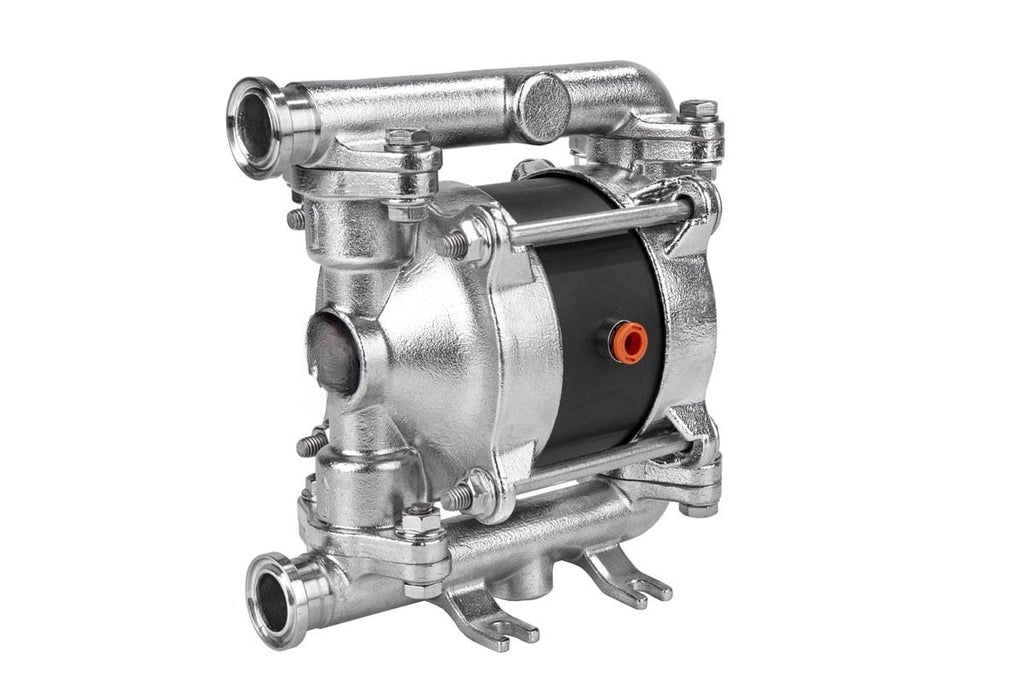 Lubritek FOOD SS20 – Druckluft-Doppelmembranpumpe – Edelstahl AISI 316 elektropoliert, 20 l/min, 3/4” Tri-Clamp