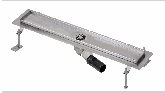 Sanela - SLKN 17B - Edelstahl Bodenablauf für Nassbereiche, Montage im Raum, 850 mm, Design B, poliert