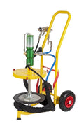 Lubritek Fettsprüh-Set für Fässer 18–30 kg – mit Fassdeckel Ø 320 mm / Trolley mit 2 pneumatic wheels