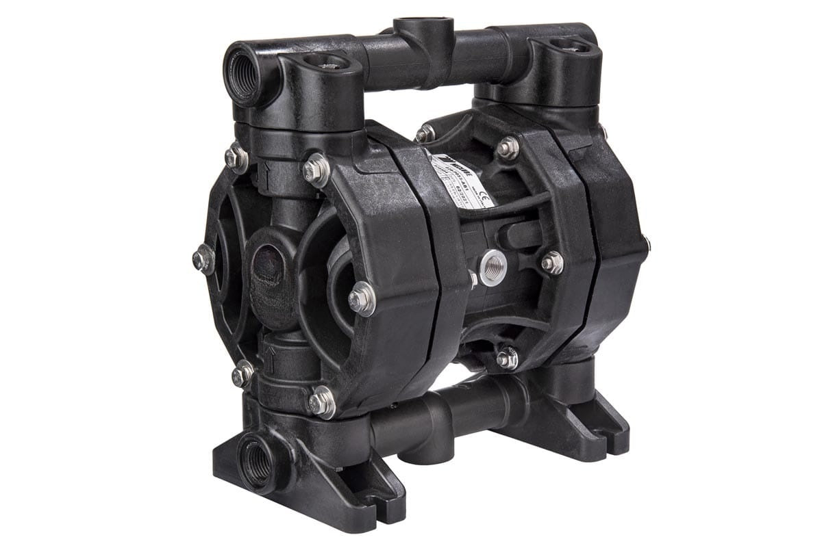 Lubritek P55 – Druckluft-Doppelmembranpumpe – Polypropylen, 55 l/min, 1/2” BSP