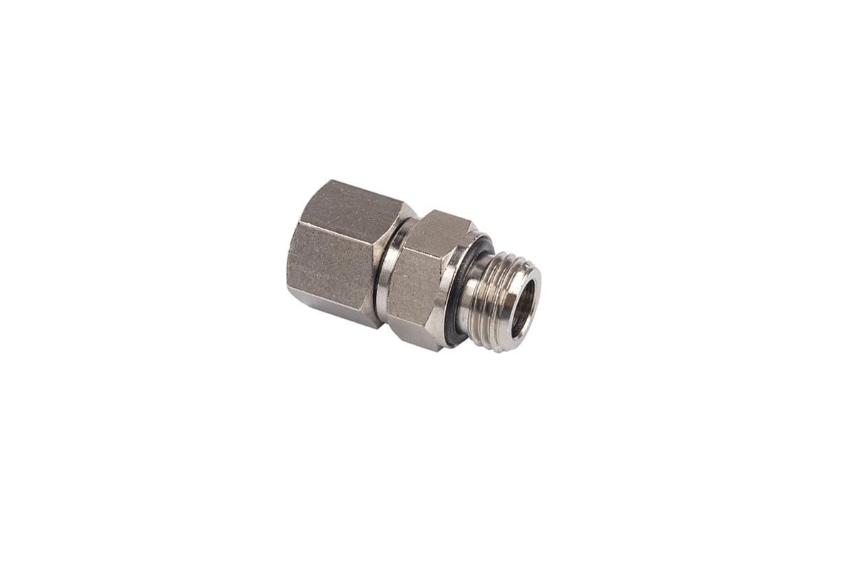 Lubritek ausrichtbarer Nippel zylindrisch M-F mit O-Ring 3/8"-3/8"
