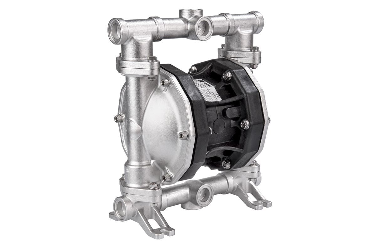 Lubritek SS55 – Druckluft-Doppelmembranpumpe – Edelstahl AISI 316, 55 l/min, 1/2” BSP