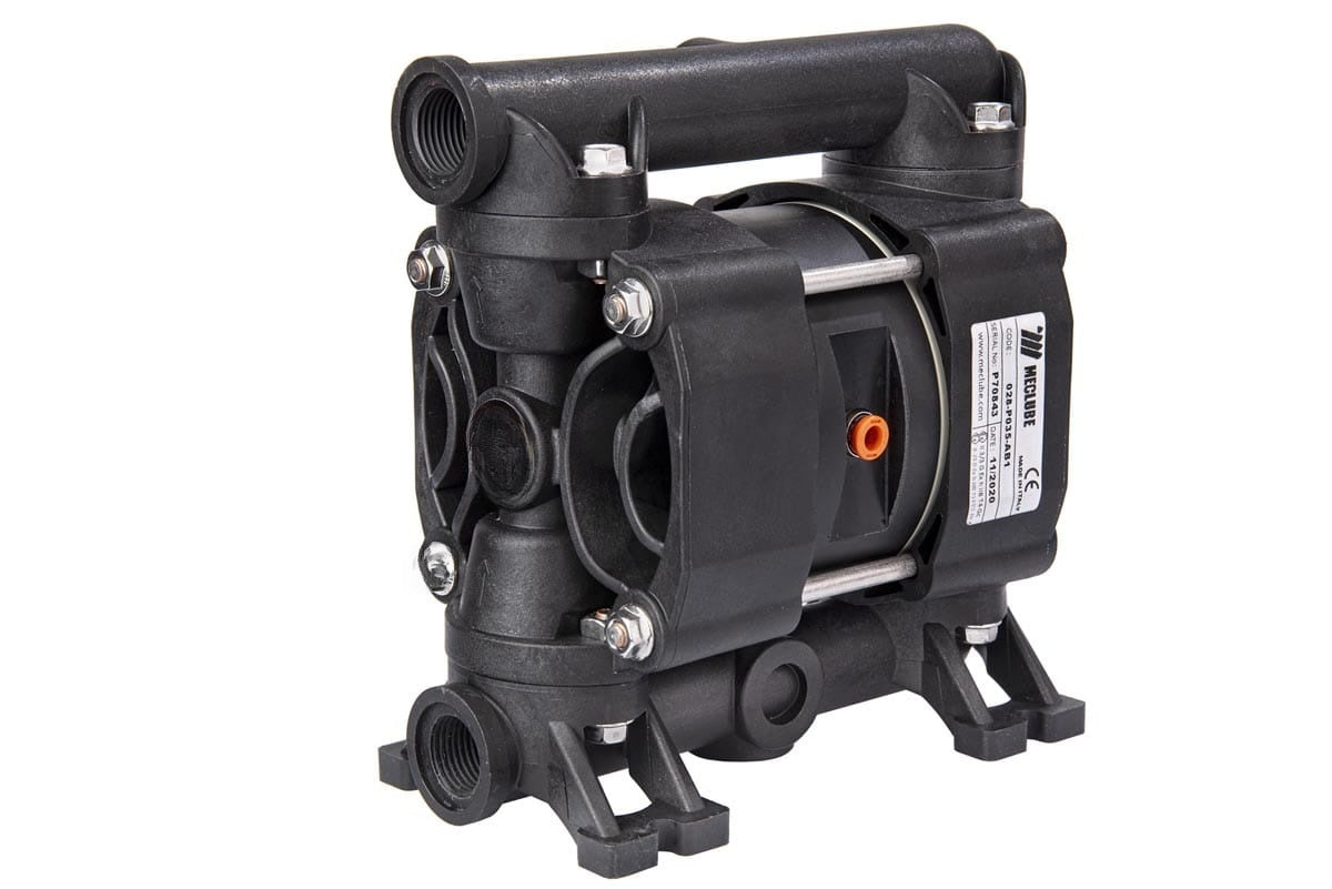 Lubritek P35 – Druckluft-Doppelmembranpumpe – Polypropylen, 35 l/min, 1/2” BSP