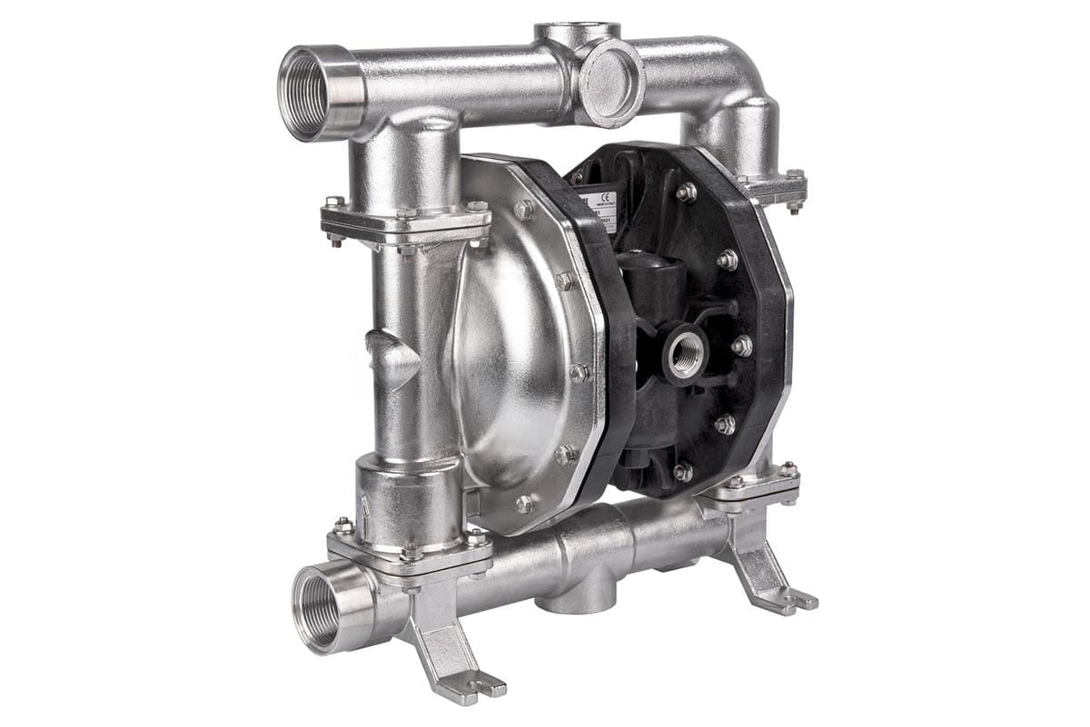 Lubritek SS250 – Druckluft-Doppelmembranpumpe – Edelstahl AISI 316, 250 l/min, 1.1/4” BSP