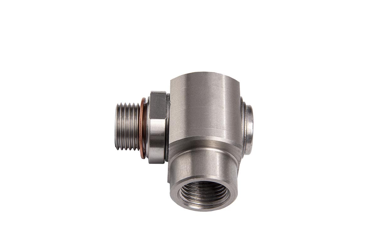 Lubritek Drehgelenk 90° Wasser 150 °C – F1/2" BSP–M1/2" BSP, 200 bar