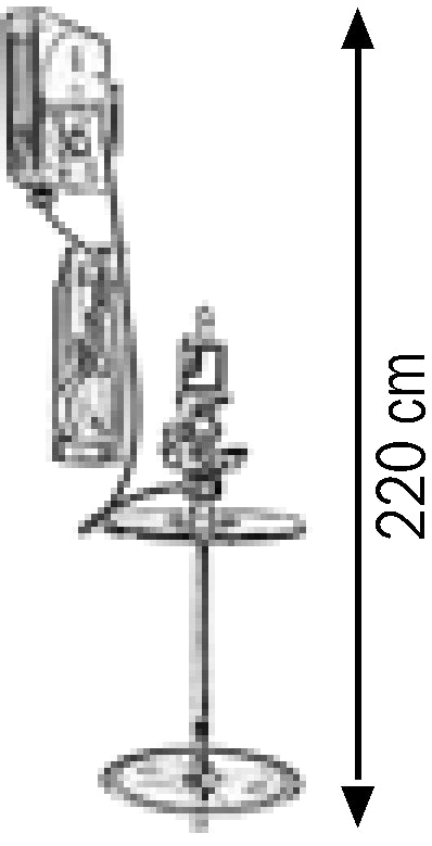 Bemaßte Zeichnung: Lubritek Wandmontage-Industriepumpen-Fettset für Fässer 180–220 kg – mit geschlossenem Aufroller 15,0 m