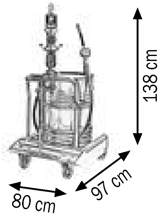 Bemaßte Zeichnung: Lubritek Industriepumpen-Ölset R=8:1 für Fässer 180–220 l mit Schlauchaufroller